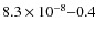 $8.3\times10^{-8}{-}0.4$