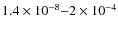 $1.4\times10^{-8}{-}2\times10^{-4}$