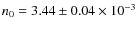 $n_0=3.44 \pm 0.04 \times 10^{-3}$