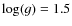 $\log (g) = 1.5$