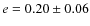 $e=0.20\pm 0.06$