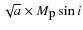 $\sqrt{a}\times M_\textrm{p} \sin i$