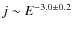 $j \sim E^{-3.0\pm 0.2}$