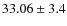 $33.06\pm3.4$