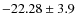 $-22.28\pm3.9$