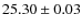 $25.30\pm0.03$