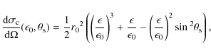 \begin{displaymath}\frac{{\rm d}\sigma_{\rm c}}{{\rm d}\Omega}(\epsilon_0,\theta...
...c{\epsilon}{\epsilon_0}\right)^2\sin{^2}\theta_{\rm s}\right),
\end{displaymath}