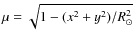 $\mu =\sqrt{1-(x^2+y^2)/R_{\odot}^2}$