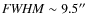 ${\it FWHM}\sim 9.5''$