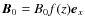 $\vec{B}_0 = B_0 f(z) \vec{e}_x$