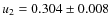 $u_2 = 0.304 \pm 0.008$
