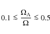 \begin{displaymath}0.1 \la \frac{\Omega_{\rm A}}{\Omega} \la 0.5
\end{displaymath}