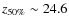 $z_{50\%} \sim 24.6$