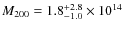 $M_{200} = 1.8^{+2.8}_{-1.0}\times10^{14}$