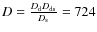 $D = \frac{D_{\rm d} D_{\rm ds}}{D_{\rm s}} = 724$