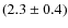 $(2.3\pm0.4)$