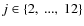 $j\in\{2,~...,~12\}$