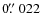 $0\hbox{$.\!\!^{\prime\prime}$ }022$