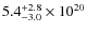 $5.4^{+2.8}_{-3.0}\times 10^{20}$