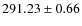 $291.23\pm0.66$
