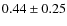 $0.44\pm0.25$