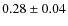 $0.28\pm0.04$