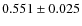 $0.551\pm0.025$
