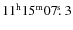 $11^{\rm h}15^{\rm m}07\hbox{$.\!\!^{\rm s}$ }3$