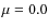 $\mu = 0.0$