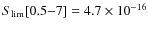 $S_{\rm lim}[0.5{-}7]=4.7\times 10^{-16}$