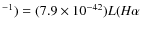 $^{-1})=(7.9\times
10^{-42})L(H\alpha$