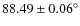 $88.49 \pm 0.06^\circ$