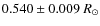$0.540 \pm 0.009~R_{\odot}$