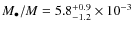 $M_\bullet/M=5.8_{-1.2}^{+0.9} \times 10^{-3}$