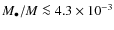 $M_\bullet/M \la 4.3\times 10^{-3}$