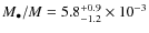 $M_\bullet/M=5.8^{+0.9}_{-1.2} \times 10^{-3}$