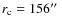 $r_{\rm c}=156 \hbox{$^{\prime\prime}$ }$