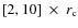 $[2,10]~\times~r_{\rm c}$