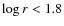 $\log r <1.8$