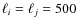 $\ell _i=\ell _j=500$