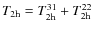 $T_{\rm 2h} = T_{\rm 2h}^{31} + T_{\rm 2h}^{22}$