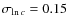 $\sigma_{\ln c}=0.15$