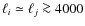 $\ell_i \simeq \ell_j \ga 4000$