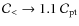 $\mathcal{C}_{<} \rightarrow 1.1 ~ \mathcal{C}_{\rm pt}$