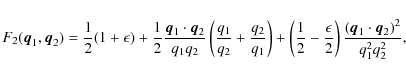 \begin{displaymath}%
F_{2}({\vec q}_{1},{\vec q}_{2})=\frac{1}{2}(1+\epsilon)+\f...
...frac{({\vec q}_{1}\cdot{\vec q}_{2})^{2}}{q_{1}^{2}q_{2}^{2}},
\end{displaymath}