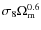 $\sigma_8\Omega_{\rm m}^{0.6}$