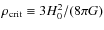$\rho_{\rm crit}\equiv 3H_0^{2}/(8\pi G)$