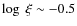 $\log\ \xi \sim -0.5$