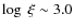 $\log\ \xi \sim 3.0$