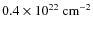 $0.4 \times 10^{22}~{\rm cm}^{-2}$